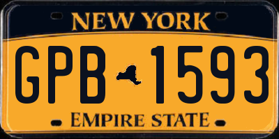 NY license plate GPB1593