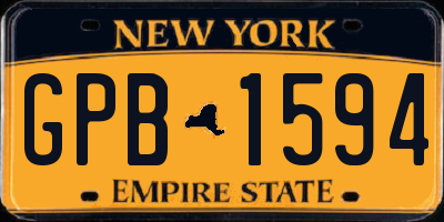 NY license plate GPB1594
