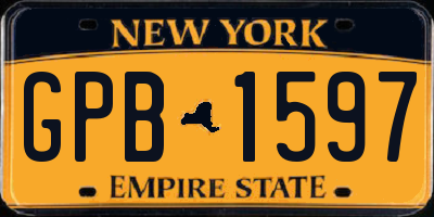 NY license plate GPB1597