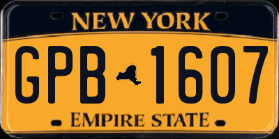 NY license plate GPB1607