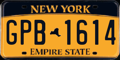 NY license plate GPB1614