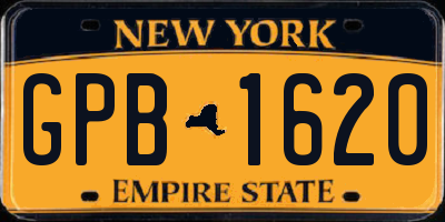 NY license plate GPB1620