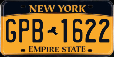 NY license plate GPB1622