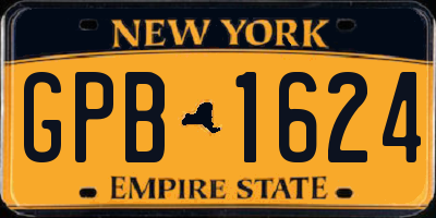 NY license plate GPB1624