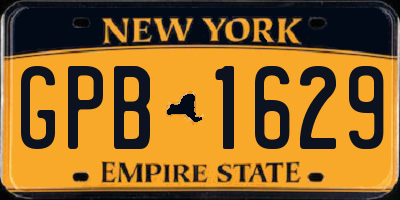 NY license plate GPB1629
