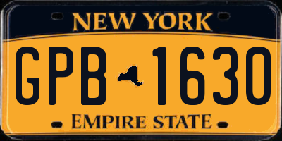 NY license plate GPB1630