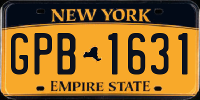 NY license plate GPB1631