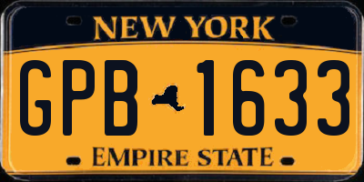 NY license plate GPB1633