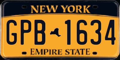 NY license plate GPB1634