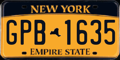 NY license plate GPB1635