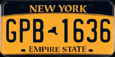NY license plate GPB1636