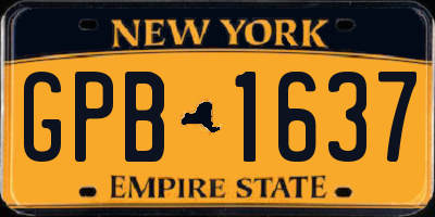 NY license plate GPB1637