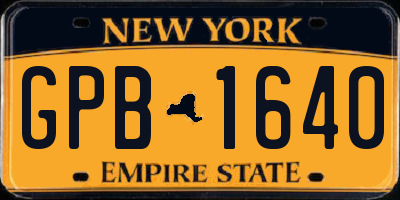 NY license plate GPB1640