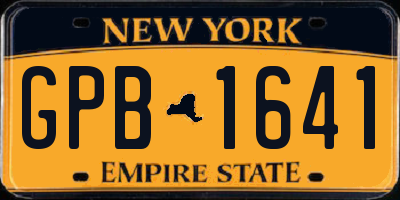 NY license plate GPB1641