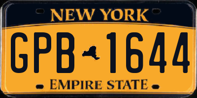 NY license plate GPB1644