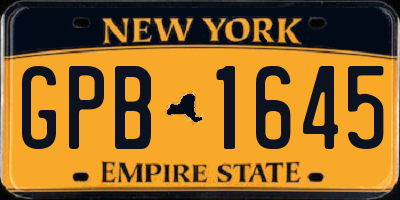 NY license plate GPB1645