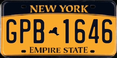 NY license plate GPB1646
