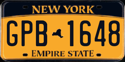 NY license plate GPB1648