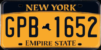 NY license plate GPB1652