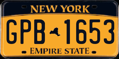 NY license plate GPB1653