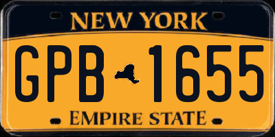 NY license plate GPB1655