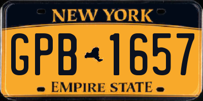 NY license plate GPB1657