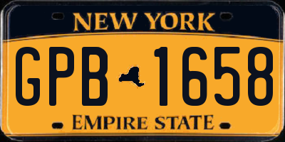 NY license plate GPB1658