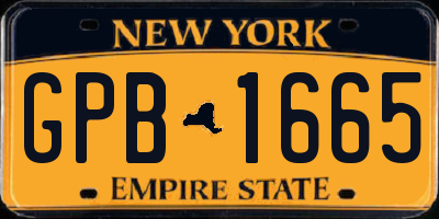 NY license plate GPB1665