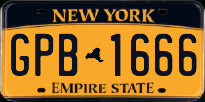 NY license plate GPB1666