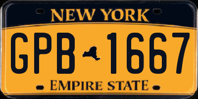 NY license plate GPB1667