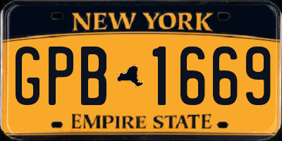 NY license plate GPB1669