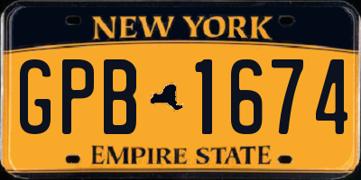 NY license plate GPB1674