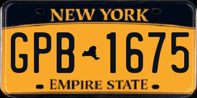 NY license plate GPB1675