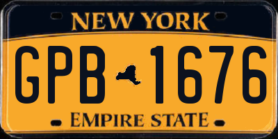 NY license plate GPB1676