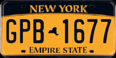 NY license plate GPB1677