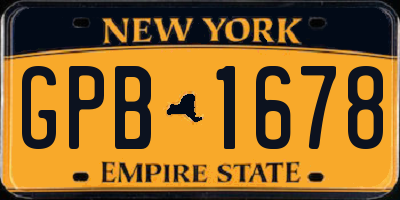 NY license plate GPB1678