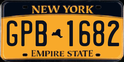 NY license plate GPB1682