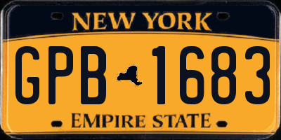 NY license plate GPB1683
