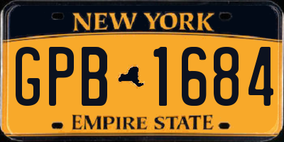 NY license plate GPB1684