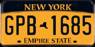 NY license plate GPB1685