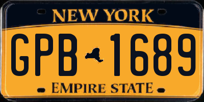 NY license plate GPB1689