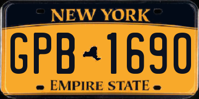 NY license plate GPB1690