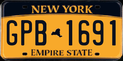 NY license plate GPB1691