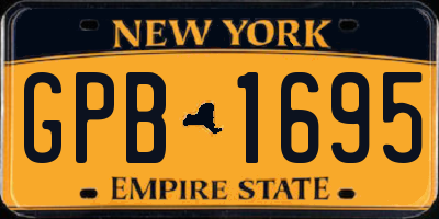 NY license plate GPB1695