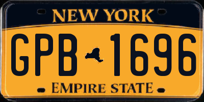NY license plate GPB1696
