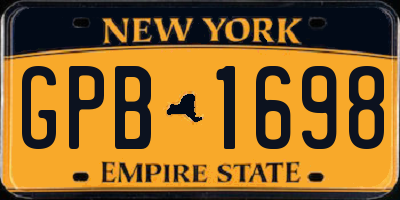 NY license plate GPB1698