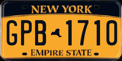 NY license plate GPB1710