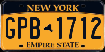 NY license plate GPB1712