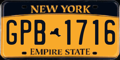 NY license plate GPB1716
