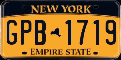 NY license plate GPB1719